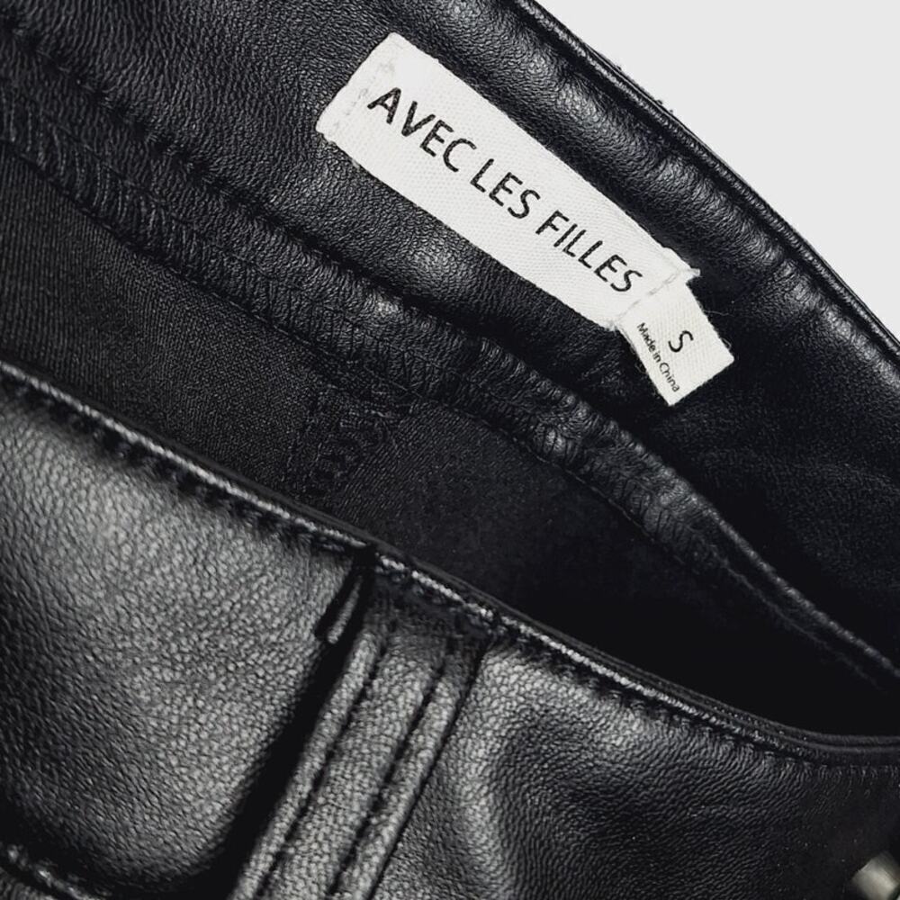 Avec Les Filles Gabi Faux Leather Pant Cargo Utility Small High Rise Straight - Picture 5 of 12